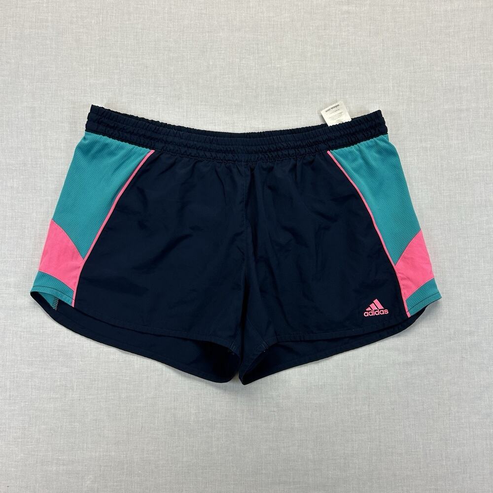 Adidas Lined Running Shorts Women's Large Athletic Stretch Waist Drawstring Gym